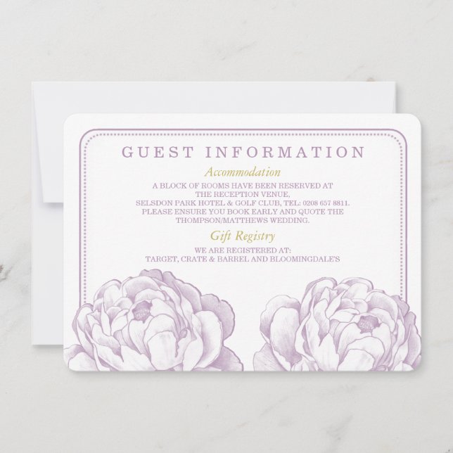 The Pretty Peony Floral Wedding Collection Invitation (Front)