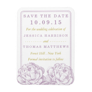 The Pretty Peony Floral Wedding Collection Magnet