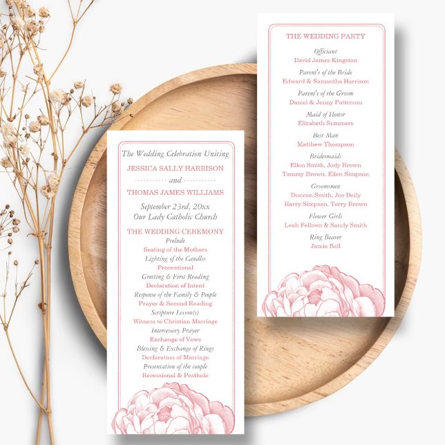 The Pretty Peony Floral Wedding Collection Program Rack Card (Creator Uploaded)