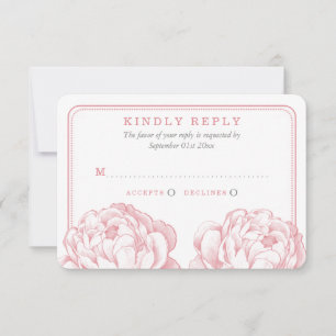 The Pretty Peony Floral Wedding Collection RSVP Card