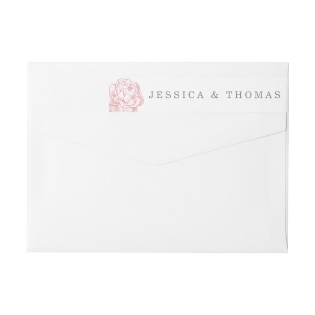 The Pretty Peony Floral Wedding Collection Wrap Around Label (Back)