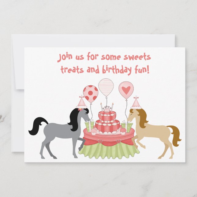 The Pretty Ponies Horse Birthday Invitation (Front)