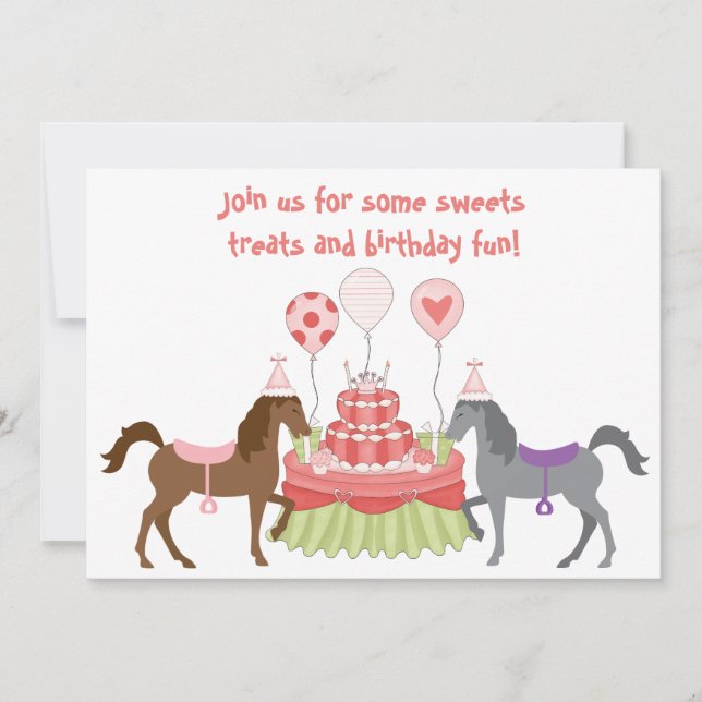 The Pretty Ponies Horse Birthday Party Invitation (Front)
