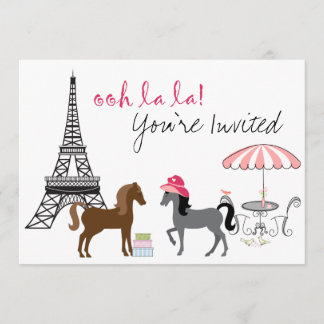 The Pretty Ponies Paris Horse Birthday Invitation