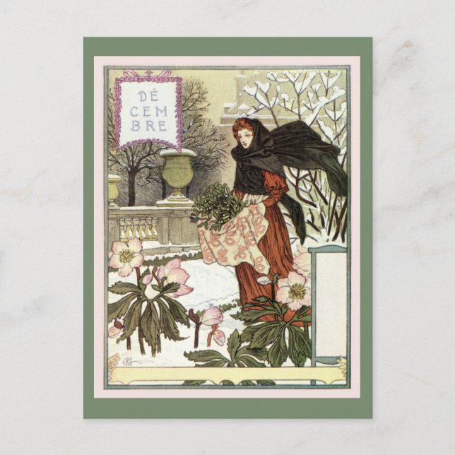 The pretty woman gardener classic French Swiss art Postcard (Front)