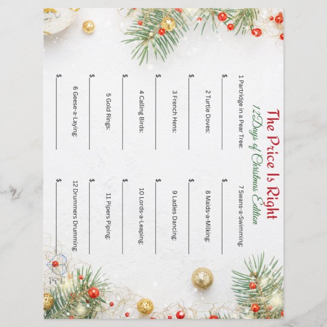 The Price is Right - 12 Days of Christmas Edition  (Front)