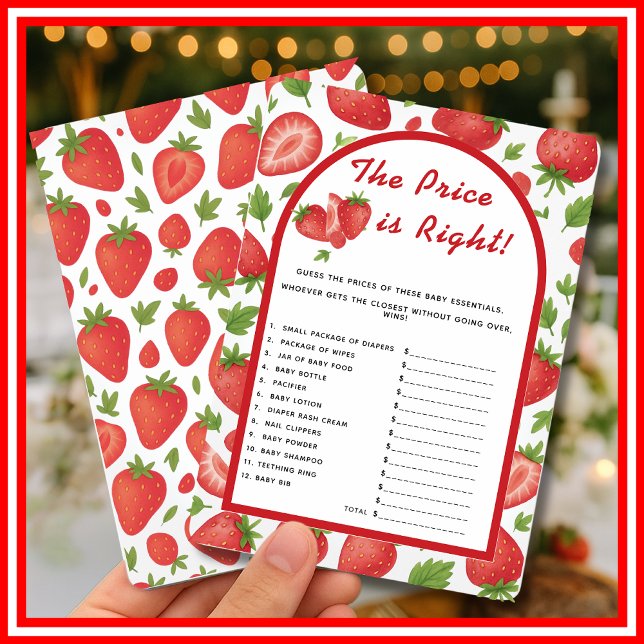 The Price is Right Strawberry Berry Sweet Game Invitation (Creator Uploaded)