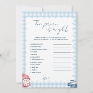 The Price Is Right Winter Baby Shower Game Invitation