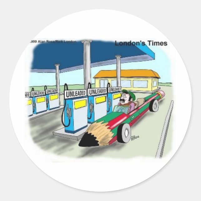 The Price Of Gas Funny Cartoon Gifts & Collectable Classic Round Sticker (Front)