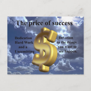 the price of success postcard
