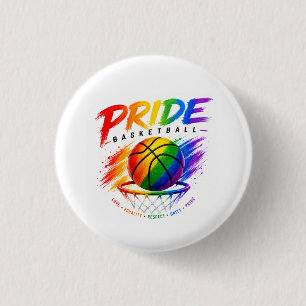 The Pride Basketball Rainbow Themed Design 3 Cm Round Badge