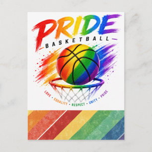 The Pride Basketball Rainbow Themed Design Postcard