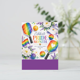 The Pride Pickleball Rainbow themed Postcard