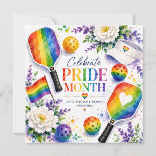 The Pride Pickleball Rainbow themed Save The Date