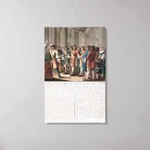 The Prince de Conti (1664-1709) praises the Duke o Canvas Print