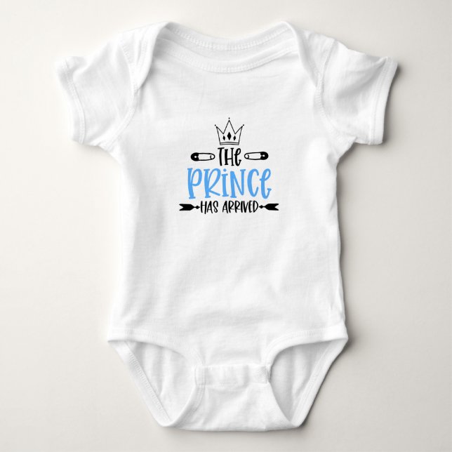 The Prince has Arrived Baby Bodysuit (Front)