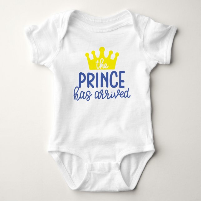 The Prince Has Arrived Baby Bodysuit (Front)