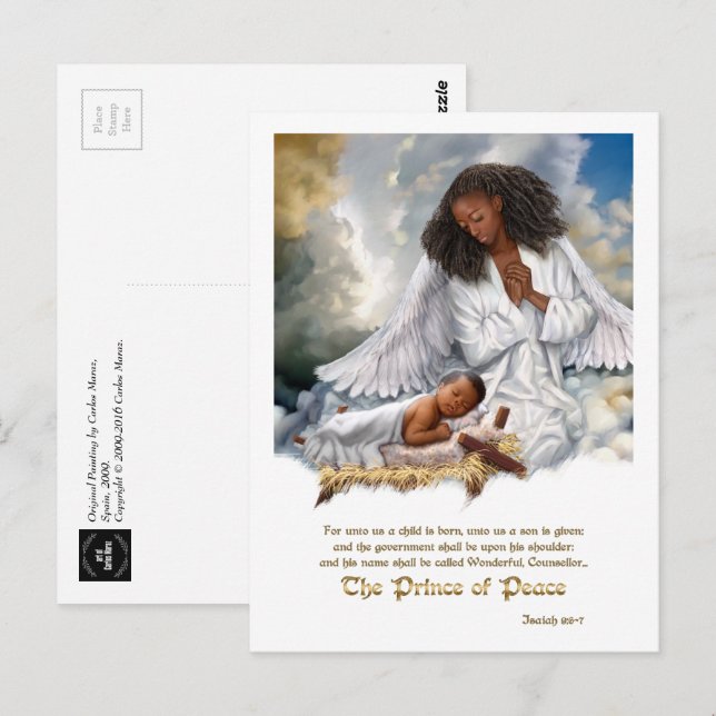 The Prince of Peace Angel and Baby Jesus Christmas Postcard (Front/Back)