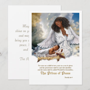 The Prince of Peace. Angel and Baby Jesus  Holiday Card