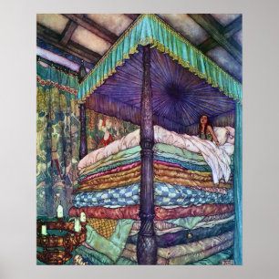 The Princess and the Pea by Edmund Dulac Poster
