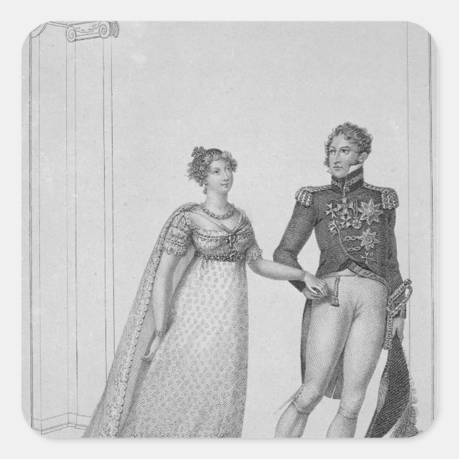 The Princess Charlotte of Wales and Prince Square Sticker (Front)