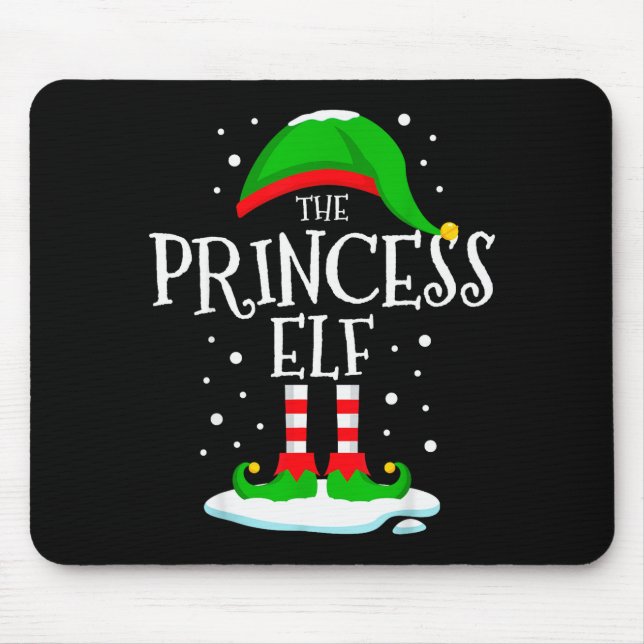 The Princess Elf Christmas Family Matching Xmas Wo Mouse Mat (Front)