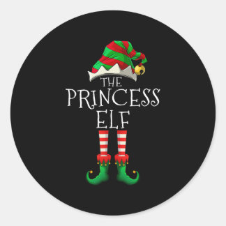 the princess elf funny christmas matching family   classic round sticker