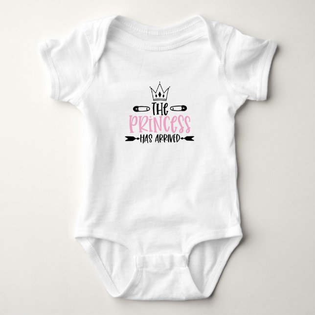 The Princess has Arrived Baby Bodysuit (Front)