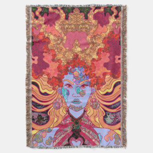 The Princess in Red Throw Blanket