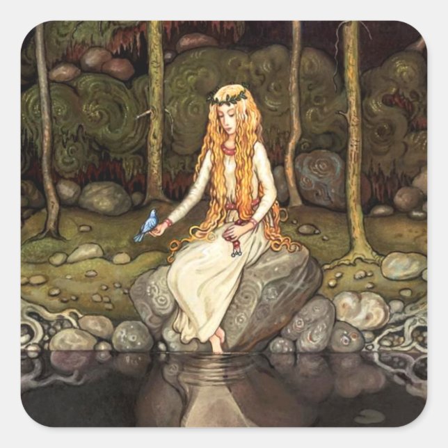 The Princess in the Forest Square Sticker (Front)