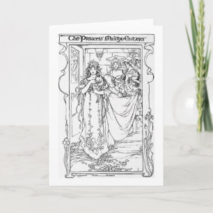 "The Princess Madge Enters" Fairy Tale Kitty Blank Card