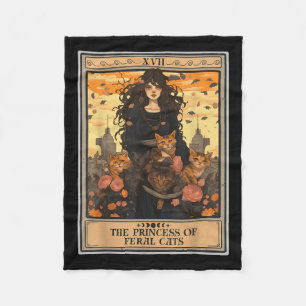 The Princess Of Feral Cats Tarot Card  Fleece Blanket