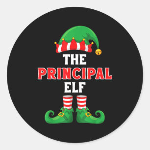 The Principal Elf Christmas For Principal School P Classic Round Sticker