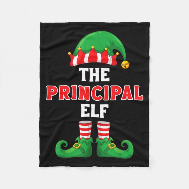 The Principal Elf Christmas For Principal School P Fleece Blanket (Front)