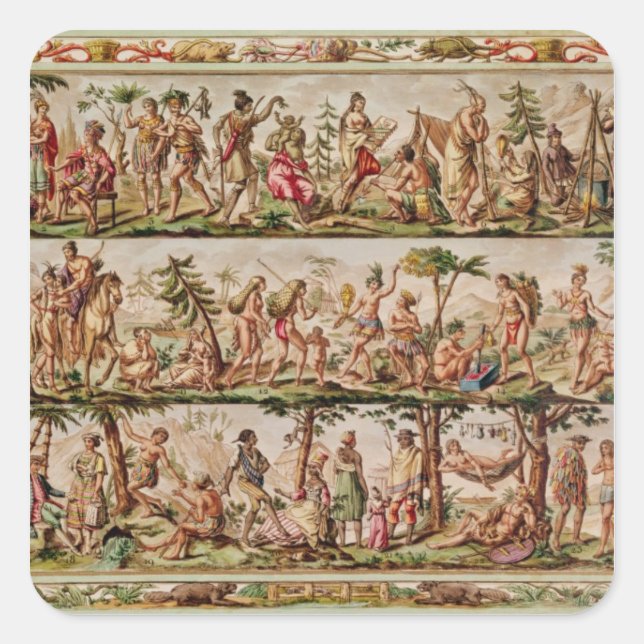 The Principal Peoples of the Americas, c.1798-99 Square Sticker (Front)