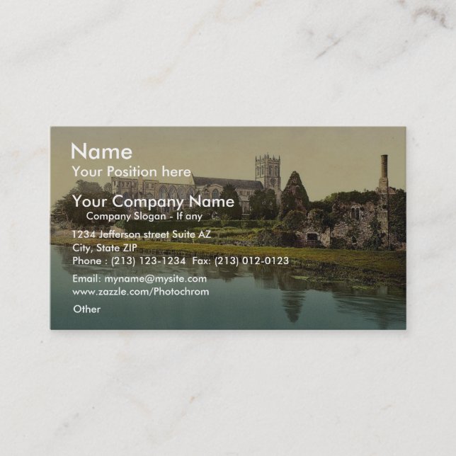 The Priory Church, Christchurch, England classic P Business Card (Front)