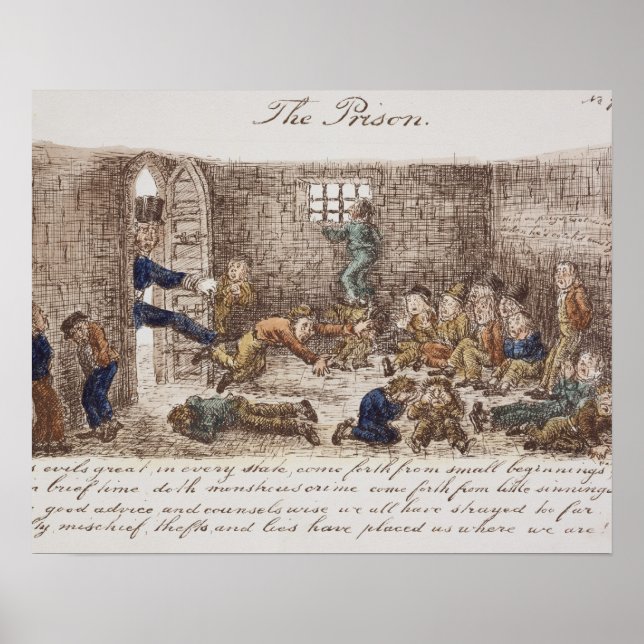 The Prison, 1858 (colored engraving) Poster (Front)