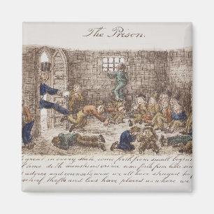 The Prison, 1858 (coloured engraving) Magnet