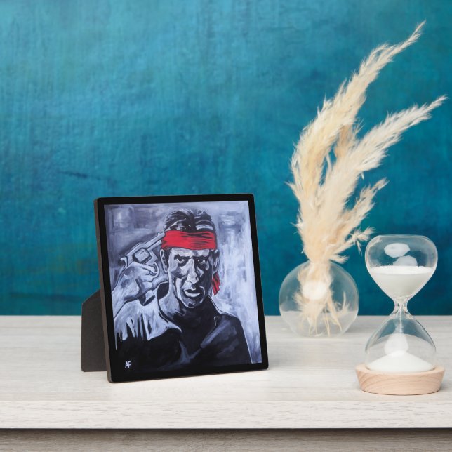 The Prisoner Painting by Alfred Fox Plaque (Insitu)
