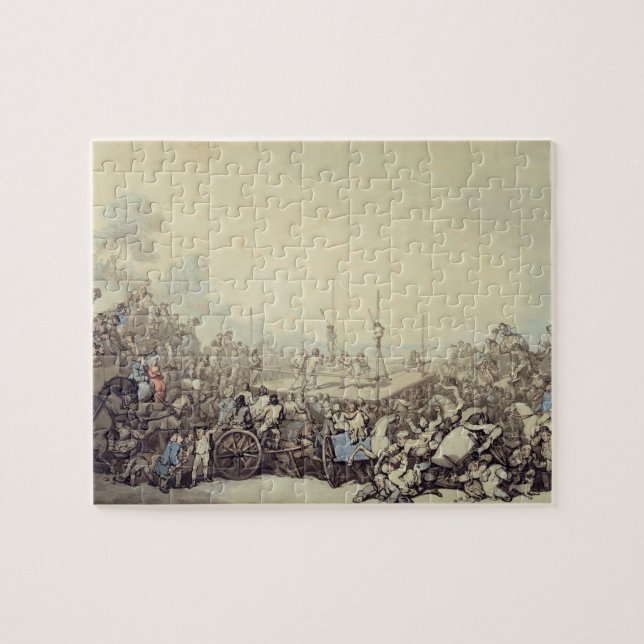The Prize Fight, 1787 (pen, ink and w/c over graph Jigsaw Puzzle (Horizontal)