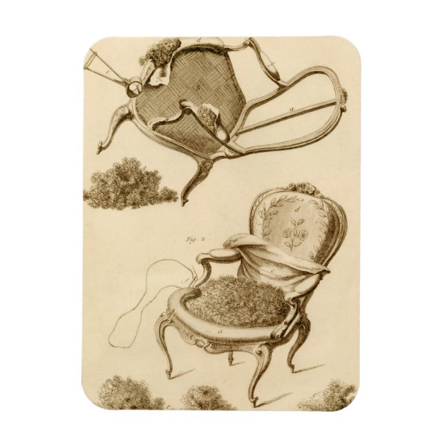 The process of upholstering a chair, from the 'Enc Magnet (Vertical)