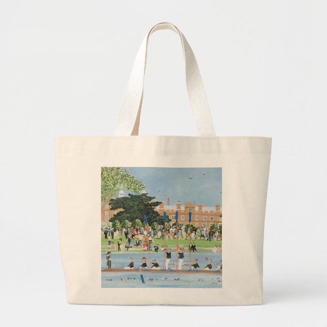 The Procession of Boats at Eton College Large Tote Bag (Front)