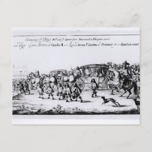 The Procession of Charles II Postcard (Front)