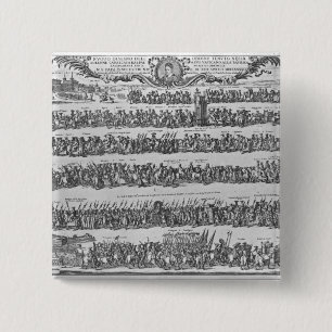 The Procession of Pope Innocent XII 15 Cm Square Badge