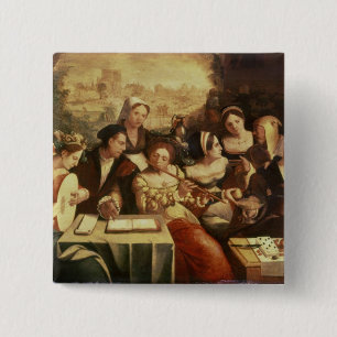 The Prodigal Son Feasting with Harlots 15 Cm Square Badge