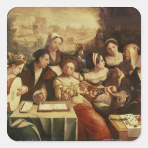 The Prodigal Son Feasting with Harlots Square Sticker