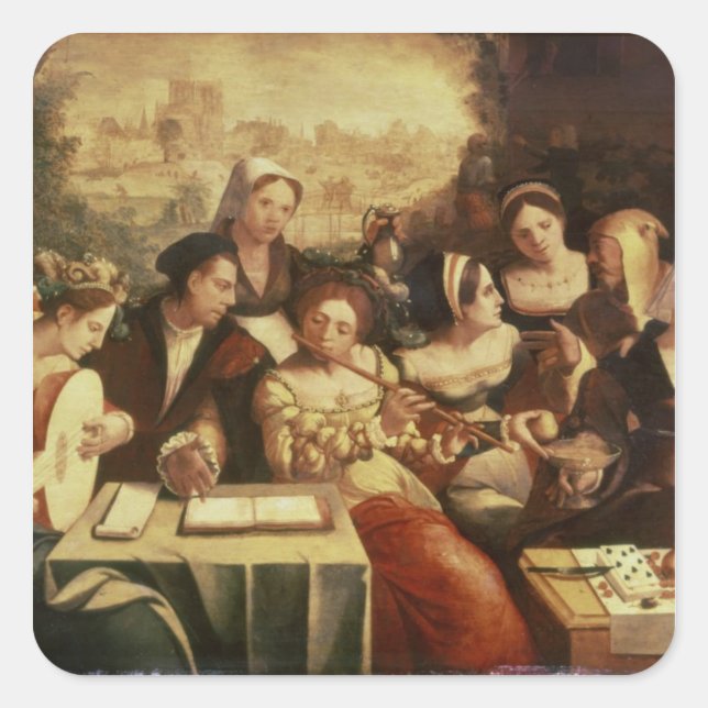 The Prodigal Son Feasting with Harlots Square Sticker (Front)
