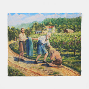 The Prodigal Son, forgiveness, vineyard, landscape Fleece Blanket