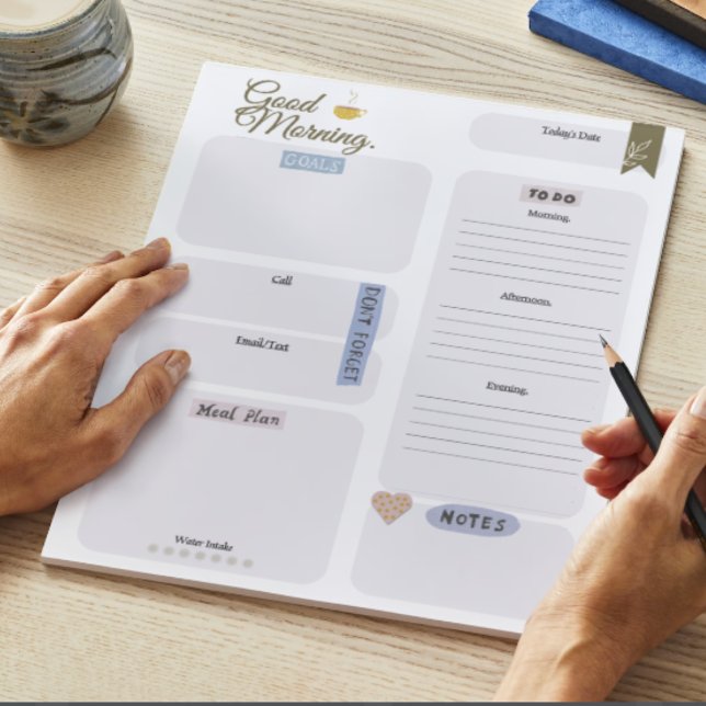 The Productive Morning Routine Daily Planner Notepad (Start your day with a focus )