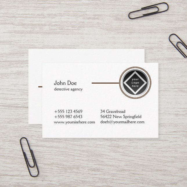 The professional visiting card for detectors (Front/Back In Situ)